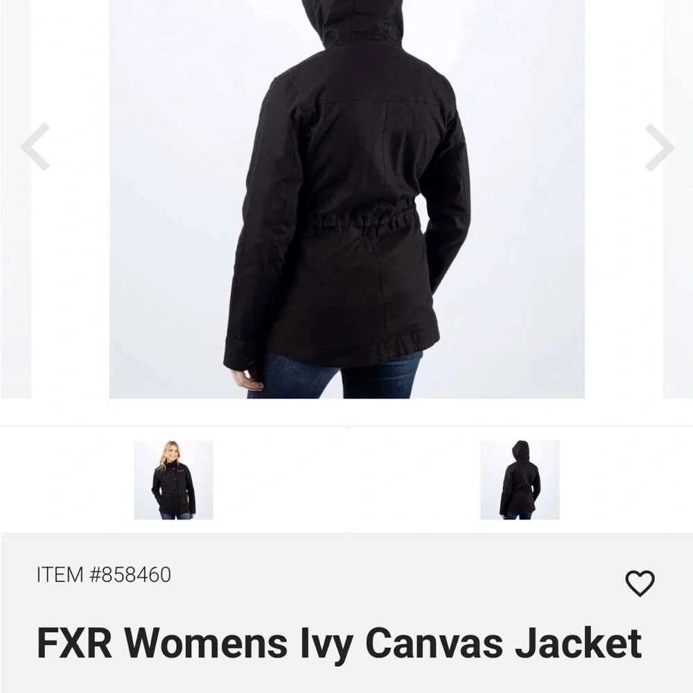 Women's Black Canvas Jacket FXR - Picture 2 of 3